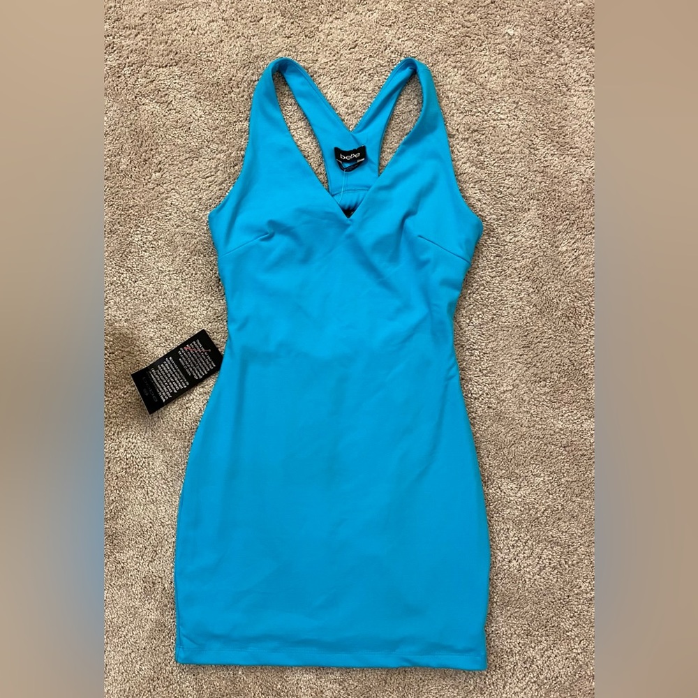 Bebe open back mini dress